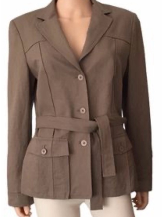 Talbots Jackets & Blazers - Talbot’s Brown Jacket, Coat, belted, military utility style, safari chic, office